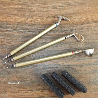 Golfschläger-Kugelschreiber-Set, 3-teilig, Metall Golfschläger-Kugelschreiber-Set, 3-teilig, Metall