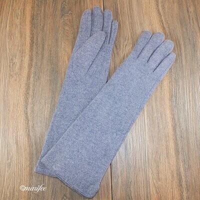 Lange Damen-Handschuhe, ca. 37 cm, gefüttert, Angora, Grau Lange Damen-Handschuhe, ca. 37 cm, gefüttert, Angora, Grau