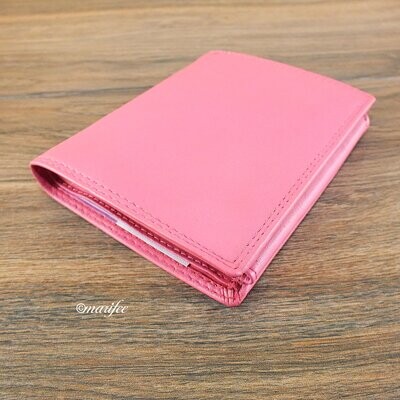 Kombi-Geldbörse Nappa-Leder, rosa, Unisex Kombi-Geldbörse Nappa-Leder, rosa, Unisex