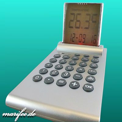 Wecker mit Thermometer und Taschenrechner, Digital Wecker mit Thermometer und Taschenrechner, Digital