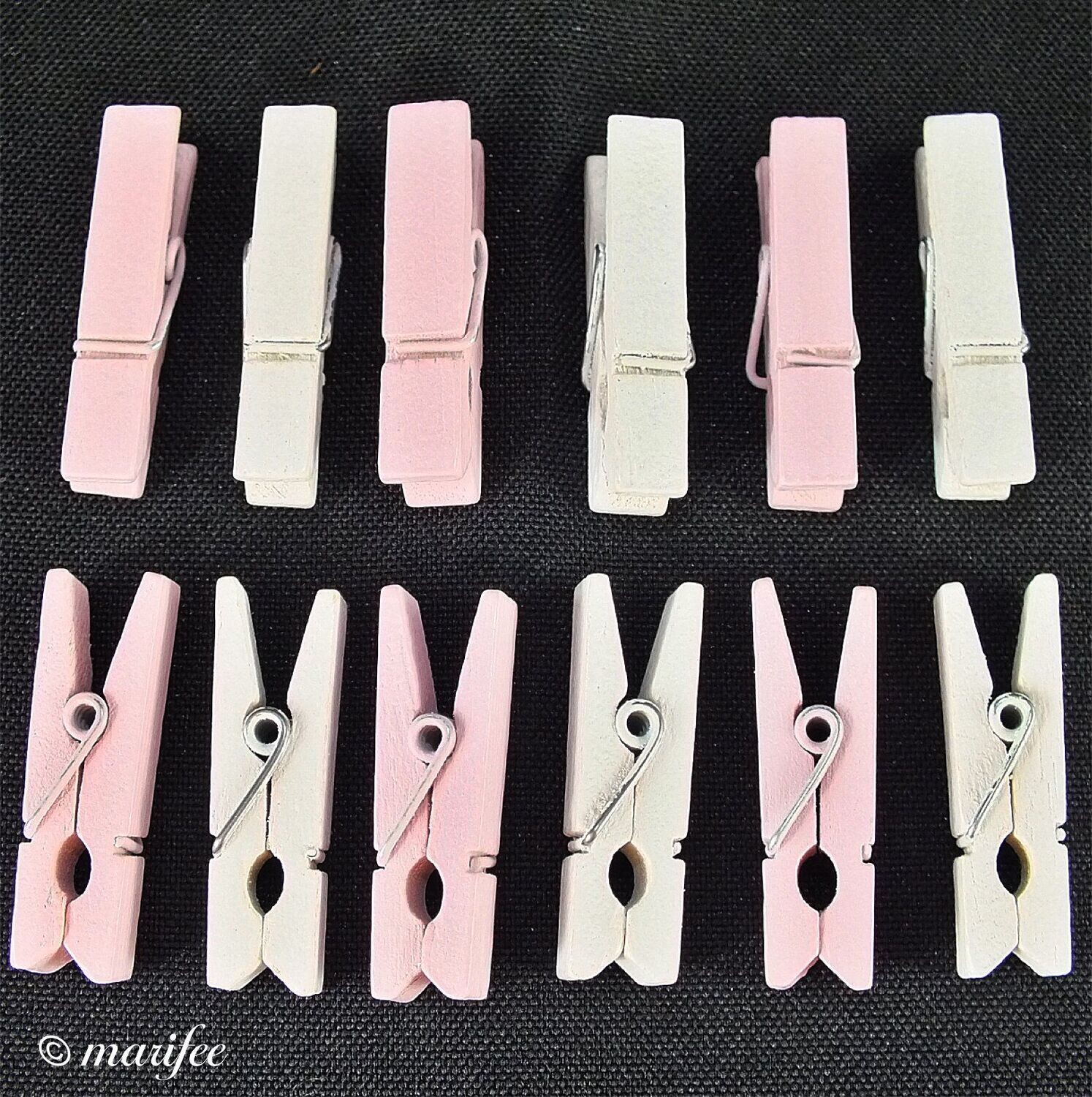 Holz-Wäscheklammern Rosa-Weiß, 26 Stück 35 x 11 x 7 mm Holz-Wäscheklammern Rosa-Weiß, 26 Stück 35 x 11 x 7 mm