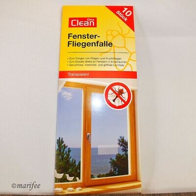 Fenster-Fliegenfalle, 10 Stück, insektizid-und giftfrei Elina Clean Fenster-Fliegenfalle, 10 Stück, insektizid-und giftfrei Elina Clean