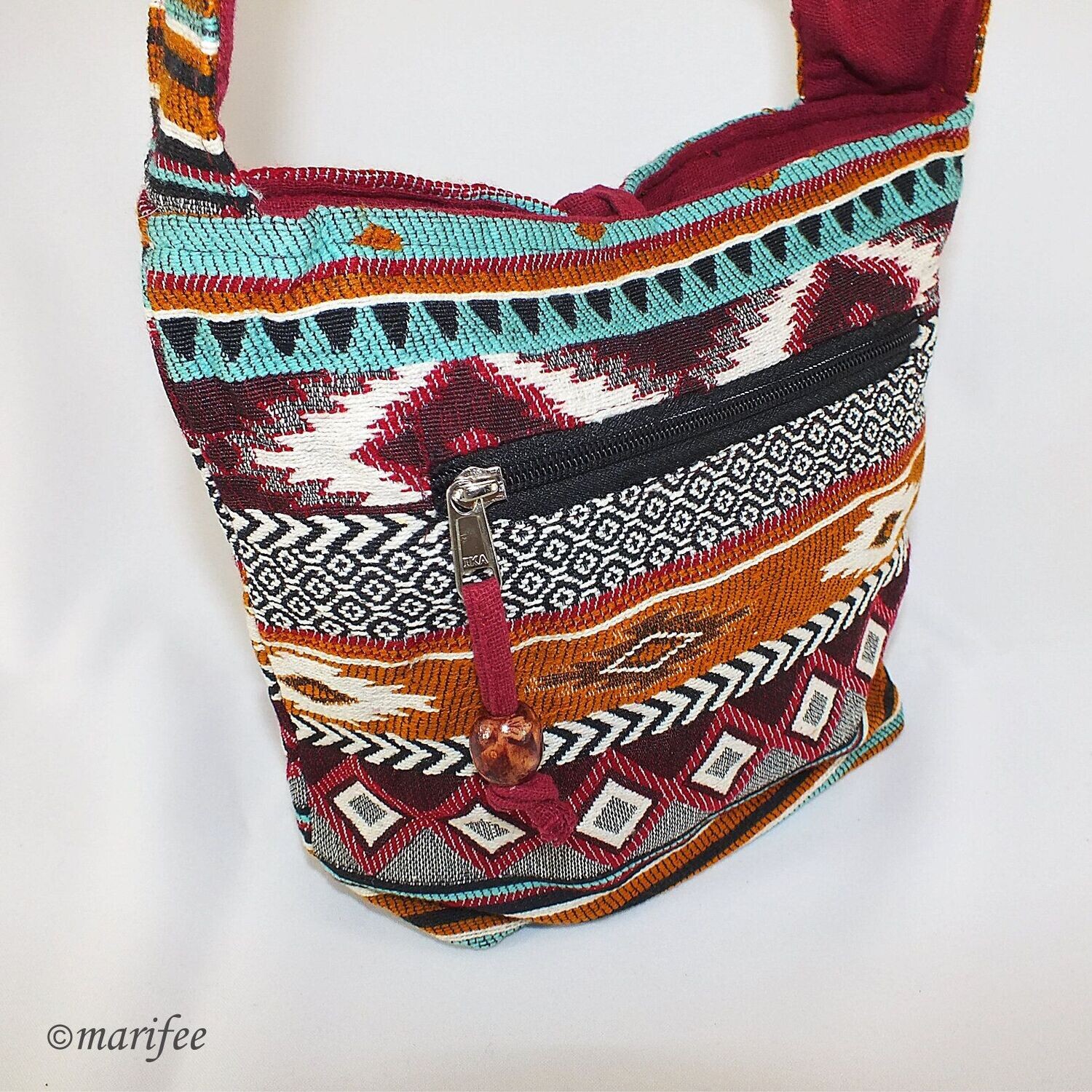 Jacquard-Umhängetasche Schoko, 220 × 220 × 65 mm Jacquard-Umhängetasche Schoko, 220 × 220 × 65 mm