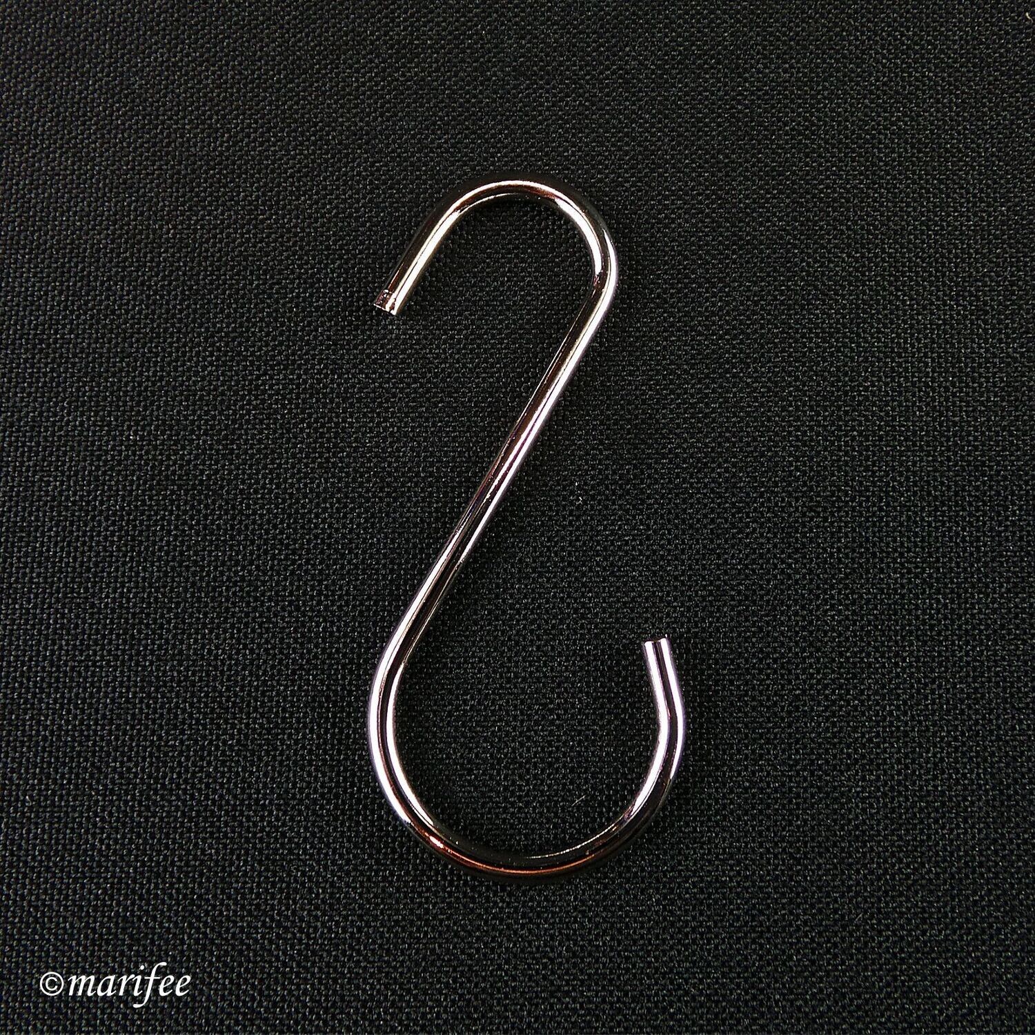 S-Haken 1 Stück 62 × 19/27 × 2,5 mm, silberfarben S-Haken 1 Stück 62 × 19/27 × 2,5 mm, silberfarben