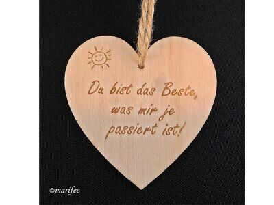 Holzdeko-Anhänger-Herz, „Du bist das beste ... Holzdeko-Anhänger-Herz, „Du bist das beste ..."