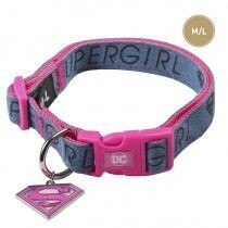 Hundehalsband Supergirl, Blau-Pink, Gr. S-M, Lizenzartikel