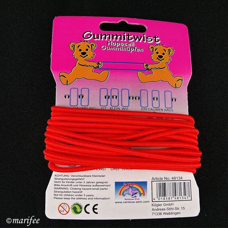 Gummitwist, Rot, 300 cm, Gummi hüpfen Gummitwist, Rot, 300 cm, Gummi hüpfen