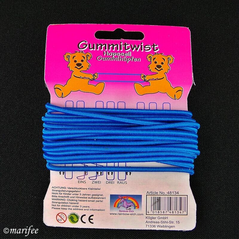 Gummitwist, Blau, 300 cm, Gummi hüpfen Gummitwist, Blau, 300 cm, Gummi hüpfen