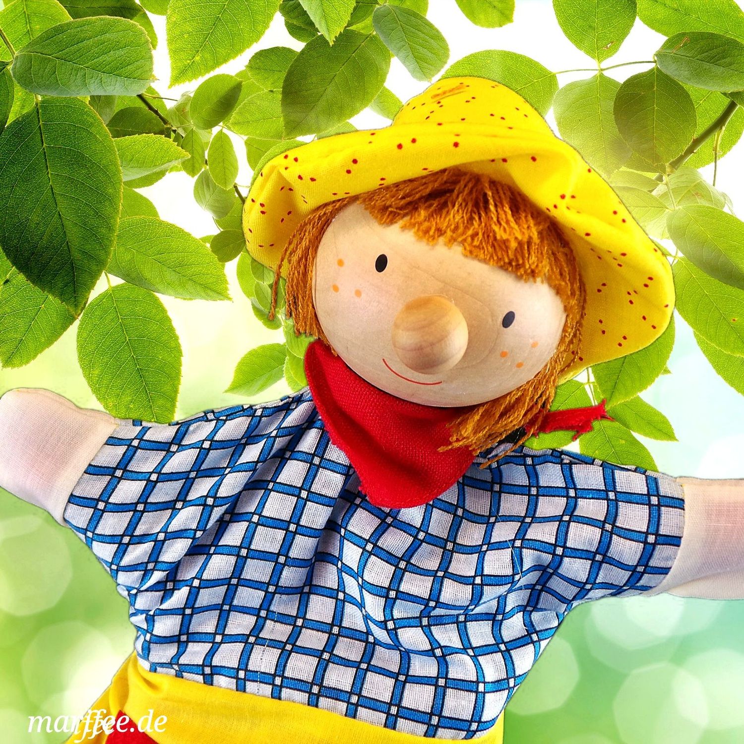 Handpuppe Hans, 30 cm aus Holz und Stoff, Puppenspiel Handpuppe Hans, 30 cm aus Holz und Stoff, Puppenspiel