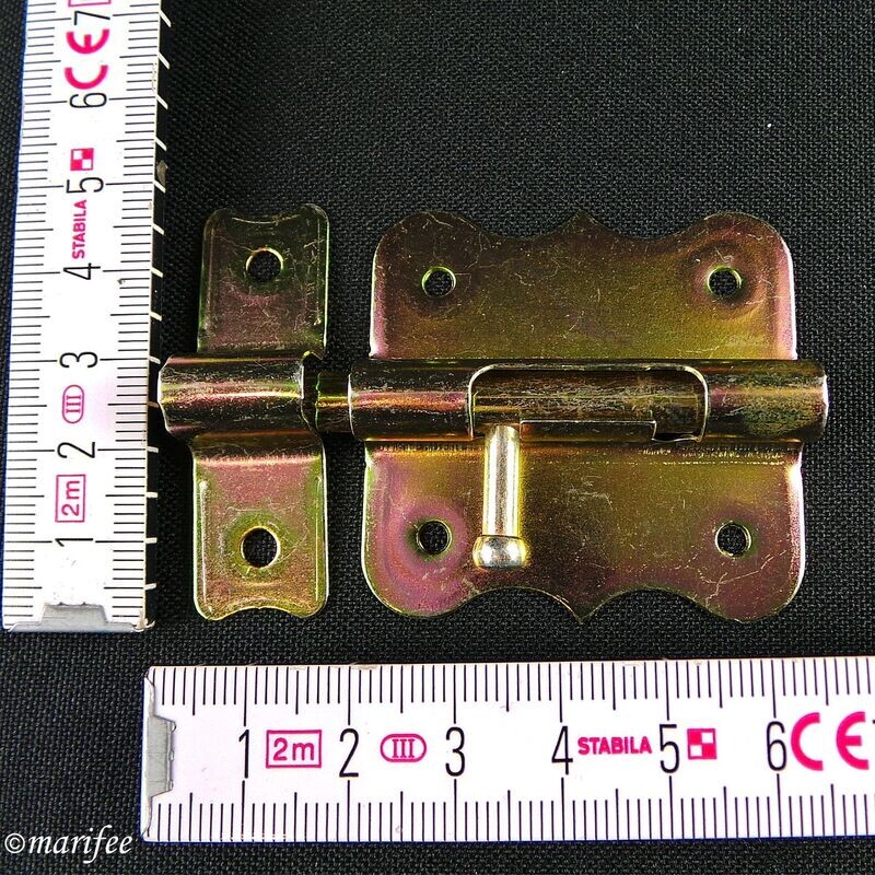 Türriegel 50 mm, gelb verzinkt, Bolzenriegel, Schubriegel Türriegel 50 mm, gelb verzinkt, Bolzenriegel, Schubriegel