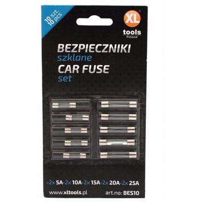 Feinsicherung-Sortiment, 5 × 20 und 6 × 30 mm, 5 A-25 A