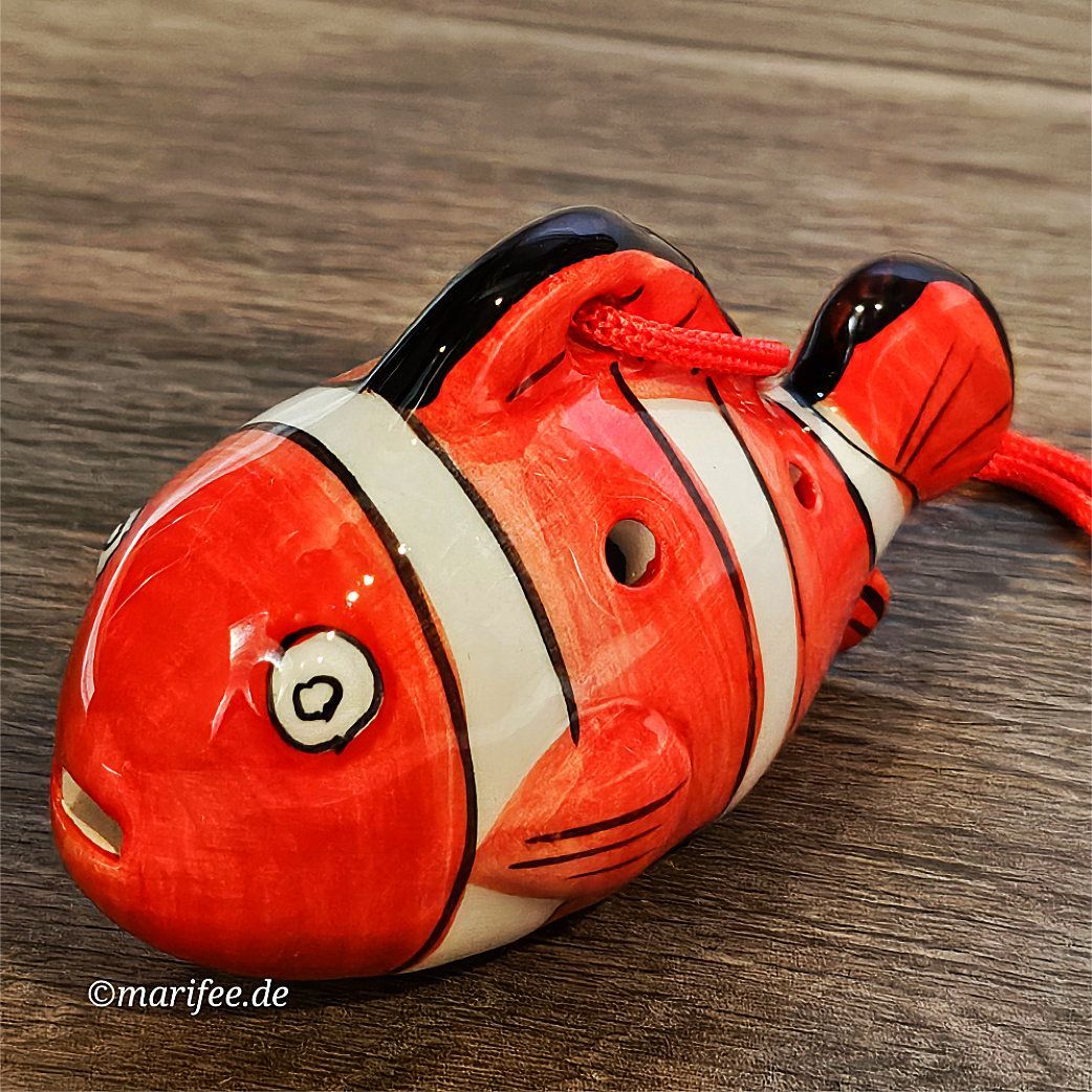 Okarina, 6-Loch-Kinderflöte aus Porzellan, Fisch Okarina, 6-Loch-Kinderflöte aus Porzellan, Fisch