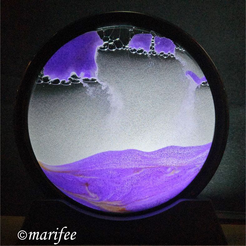 Magische Sandmalerei, Deko-Sanduhr Violett, 180 × 190 mm Magische Sandmalerei, Deko-Sanduhr Violett, 180 × 190 mm