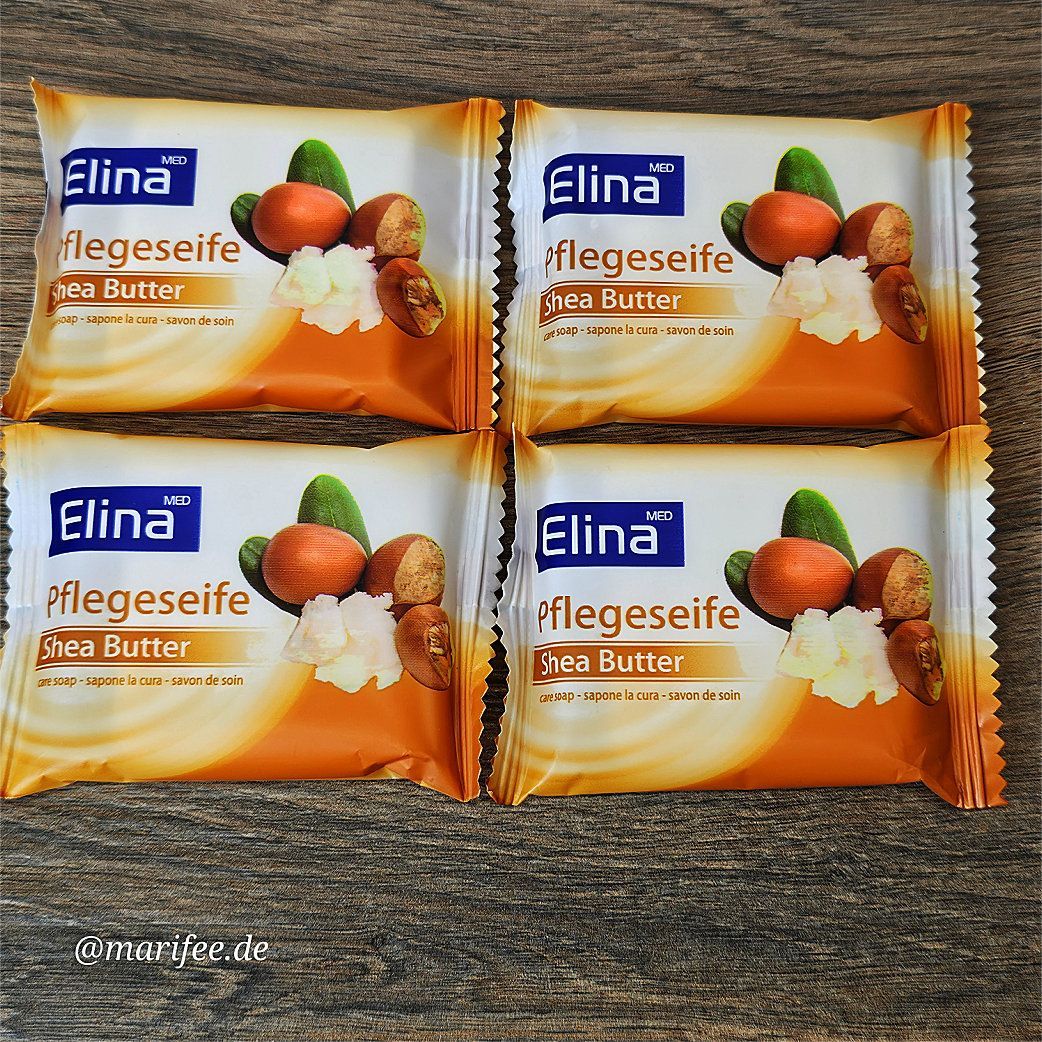 Pflegeseife Shea Butter, 4 Stück je 25 g, Elina Pflegeseife Shea Butter, 4 Stück je 25 g, Elina