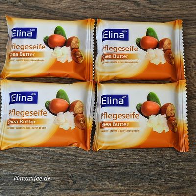 Pflegeseife Shea Butter, 4 Stück je 25 g, Elina Pflegeseife Shea Butter, 4 Stück je 25 g, Elina