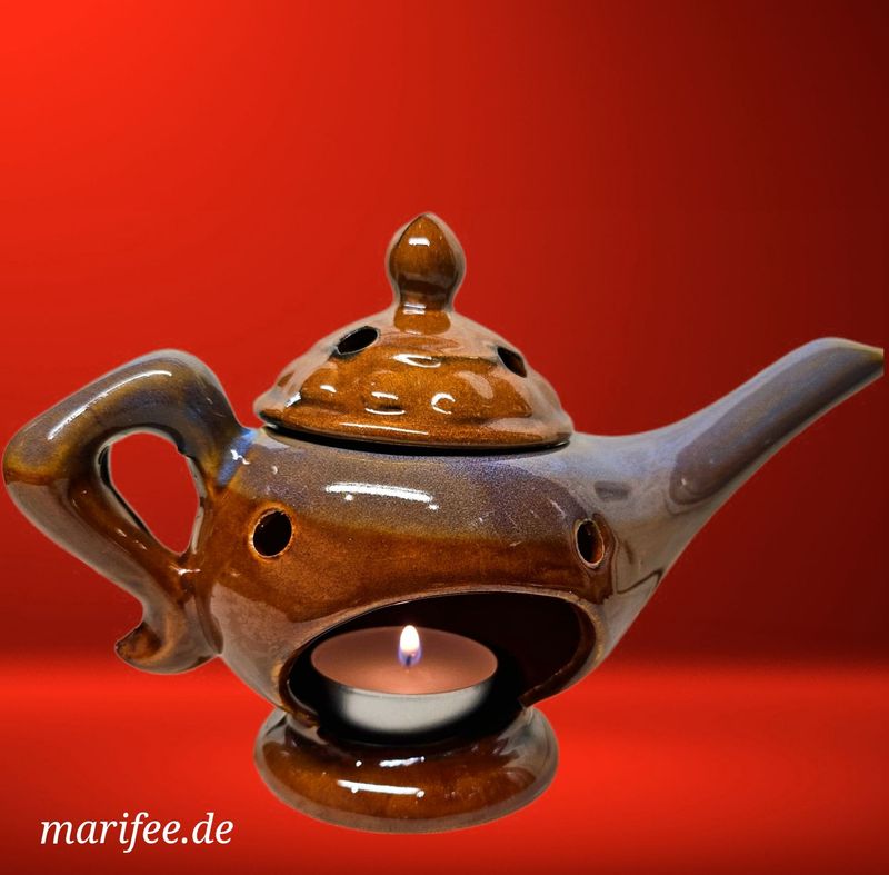 Teelicht-Duftlampe, Keramik Wunderlampe, Stövchen Teelicht-Duftlampe, Keramik Wunderlampe, Stövchen