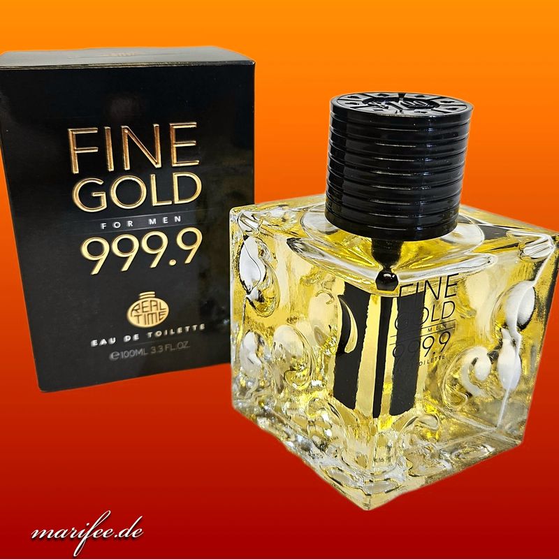 Eau de Toilette Fine Gold for Men 999,9, 100 ml Glasflakon