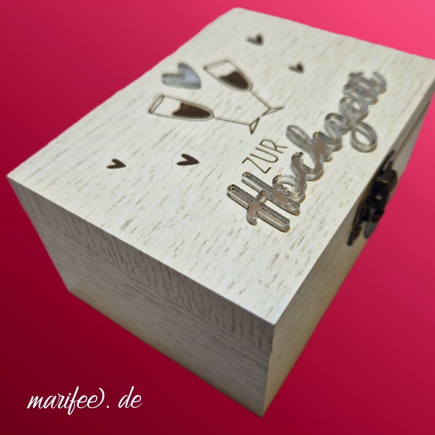 Musik-Holztruhe zur Hochzeit,  Melodie Hochzeitsmarsch