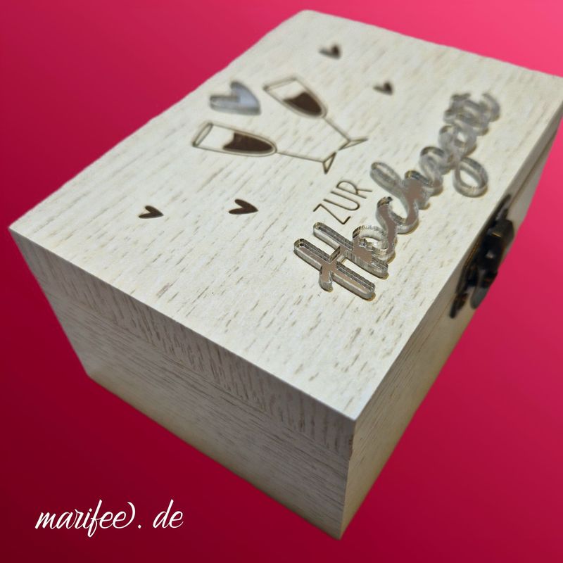 Musik-Holztruhe zur Hochzeit,  Melodie Hochzeitsmarsch