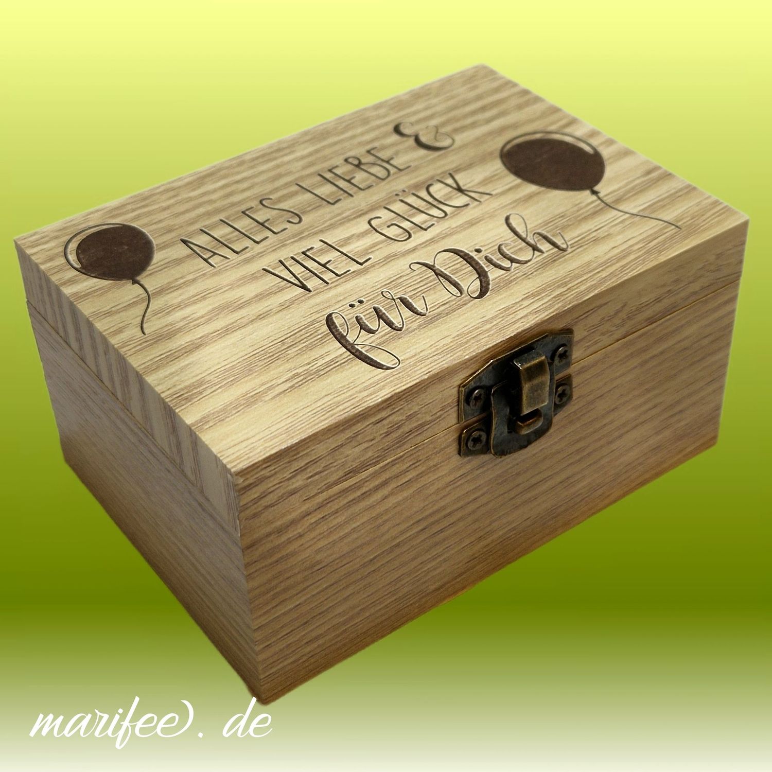 Holz-Musiktruhe Happy Birthday, alles Liebe und viel Glück, Spieluhr