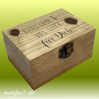 Holz-Musiktruhe Happy Birthday, alles Liebe und viel Glück, Spieluhr