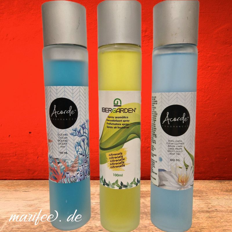 Raumduft-Set, frische Wäsche, Citronella, Ozean, 3 × 100 ml, Lufterfrischer