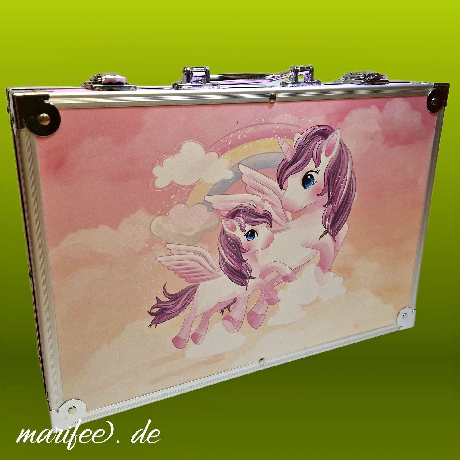 Malkoffer Motiv Einhorn, 144-teilig, Buntstifte, Acrylfarben, Öl-Kreidestifte Malkoffer Motiv Einhorn, 144-teilig, Buntstifte, Acrylfarben, Öl-Kreidestifte