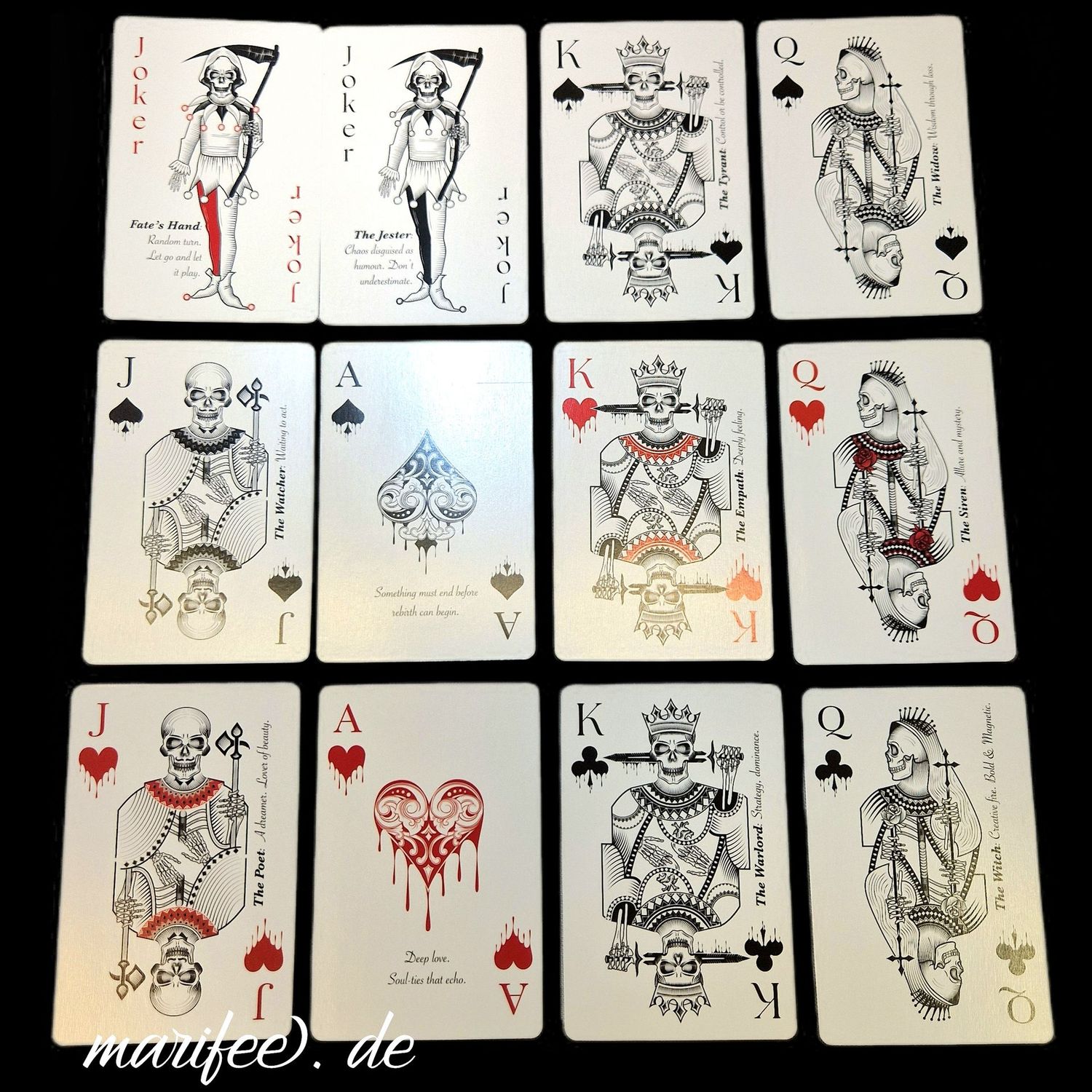 Gothic Spielkarten/ Orakelkarten, 52 Karten plus 2 Joker Gothic Spielkarten/ Orakelkarten, 52 Karten plus 2 Joker