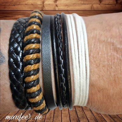 Lederarmband-Set, 4 Stück mehrsträngige Armbänder Lederarmband-Set, 4 Stück mehrsträngige Armbänder