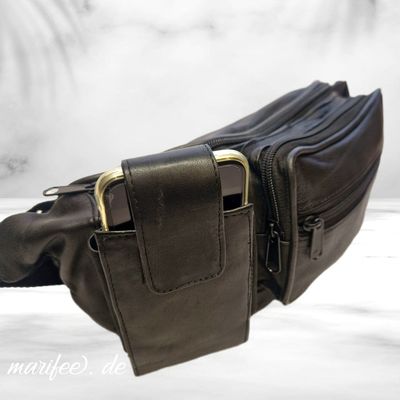 Bauchtasche Leonardo Verrelli, Schwarz, weiches Echtleder, 5 Fächer Bauchtasche Leonardo Verrelli, Schwarz, weiches Echtleder, 5 Fächer