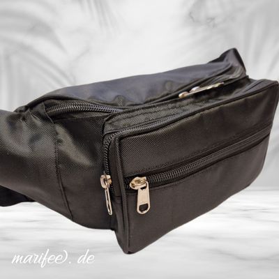 Bauchtasche Polyester, Schwarz, 3 Fächer, 350 × 150 × 50 mm Bauchtasche Polyester, Schwarz, 3 Fächer, 350 × 150 × 50 mm