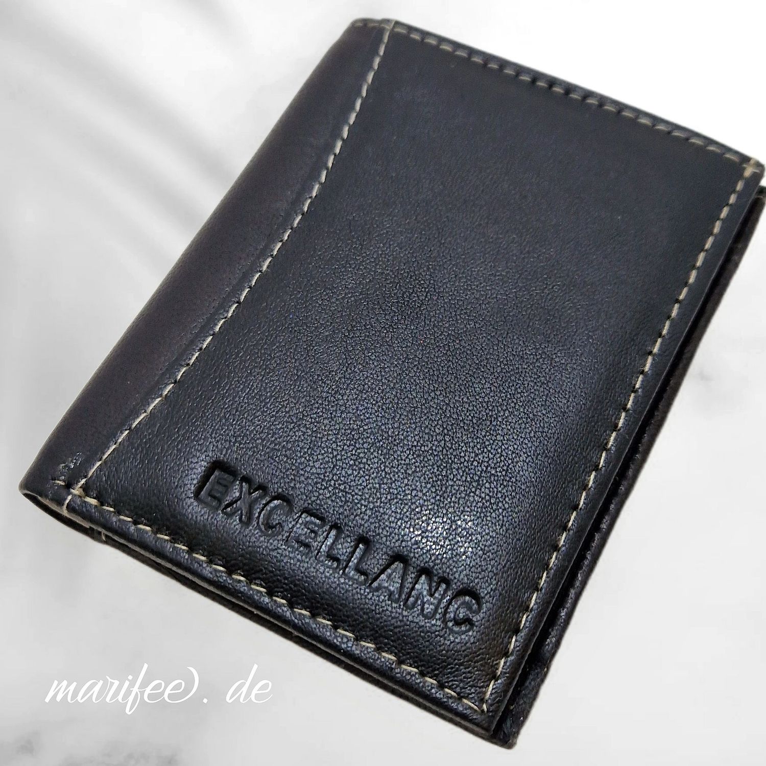 Excellanc Mini-Geldbörse, Echtleder, Schwarz-Grau, 80 x 104 x 12 mm Excellanc Mini-Geldbörse, Echtleder, Schwarz-Grau, 80 x 104 x 12 mm
