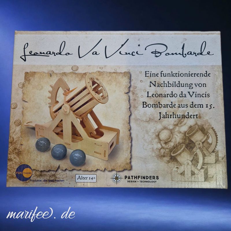 Leonardo da Vinci Bombarde, Holzbausatz ca. 240 x 180 mm, Kanone Leonardo da Vinci Bombarde, Holzbausatz ca. 240 x 180 mm, Kanone