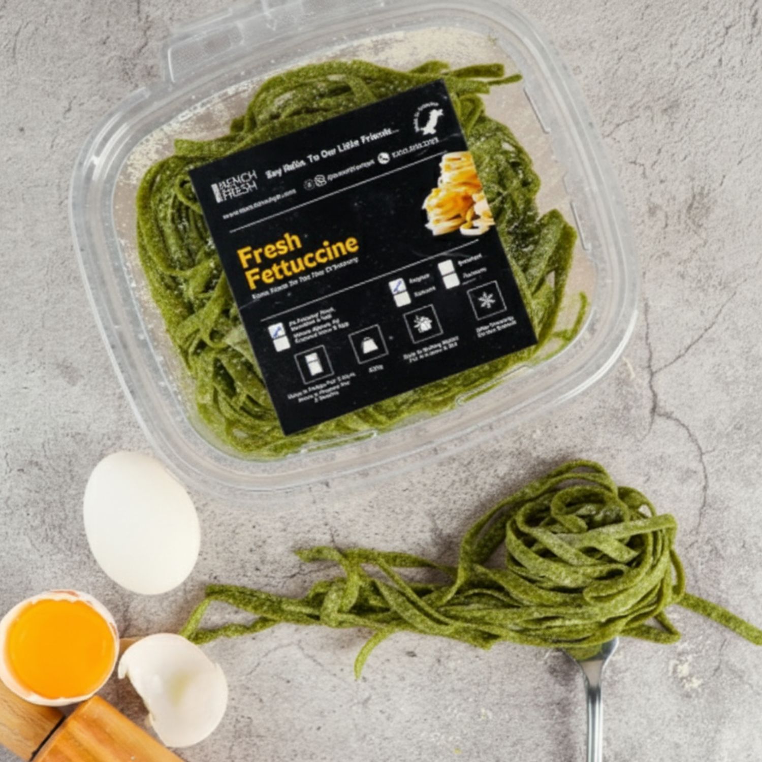 Spinach Egg Fettuccine (400g)