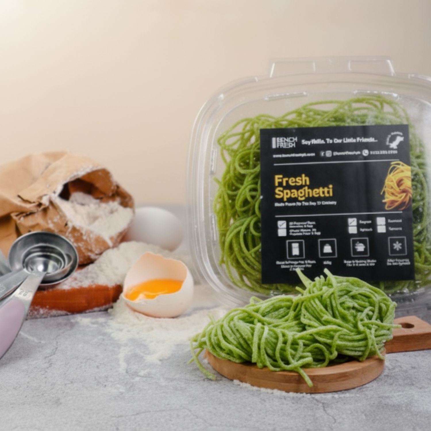 Spinach Egg Spaghetti (400g)