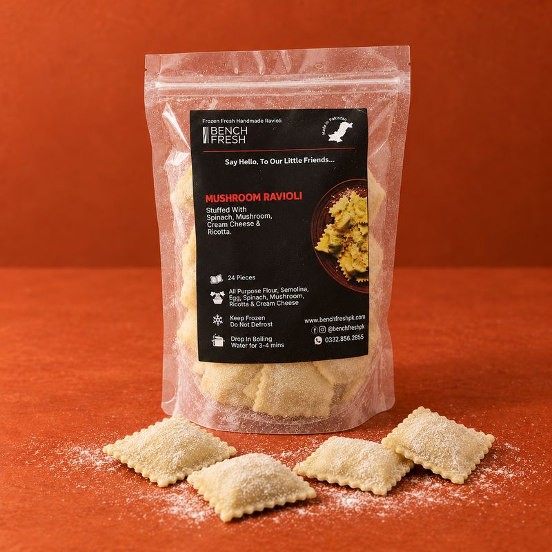 Mushroom Ravioli - 24 pieces per box (Frozen Fresh)