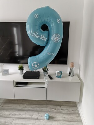 Football Themed 34 Inch Foil Number Balloon