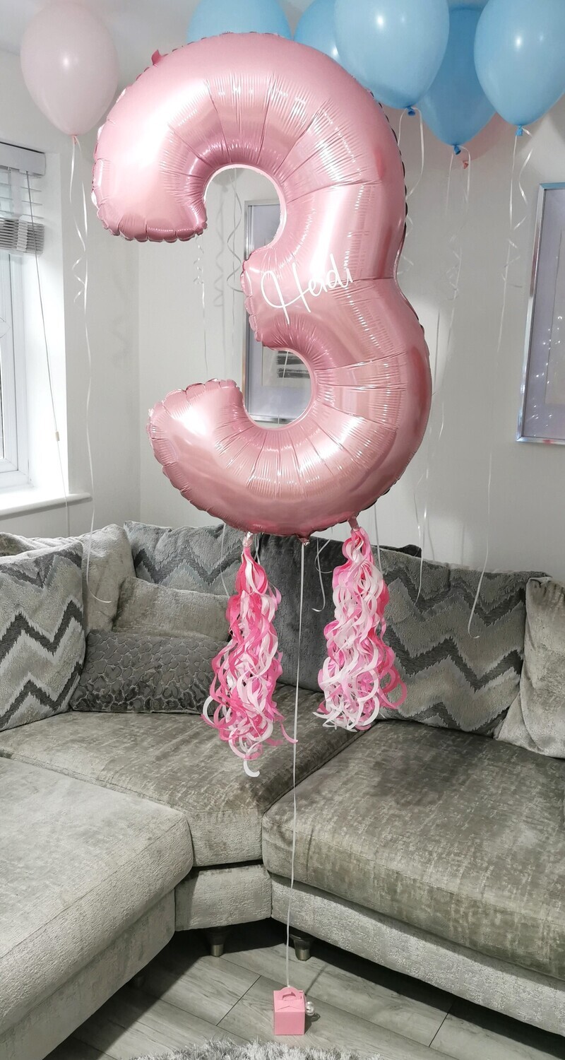 40 Inch Jumbo Number Foil Balloon With Tails