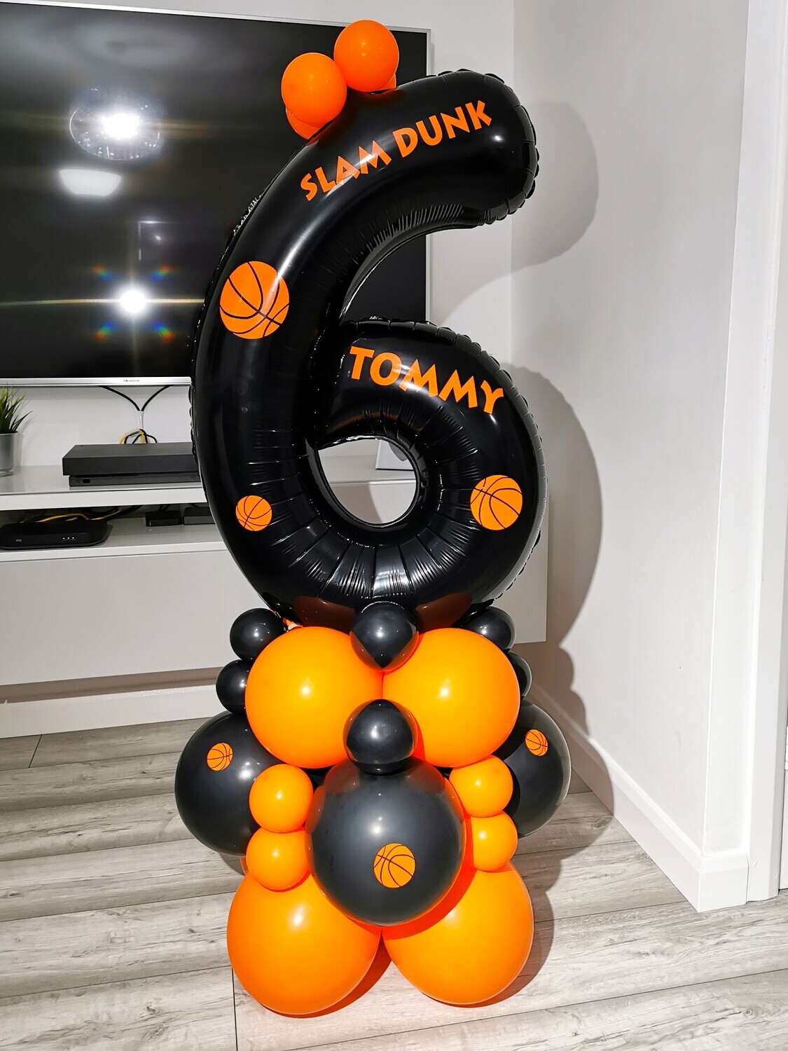 Basketball Themed Number Balloon Column