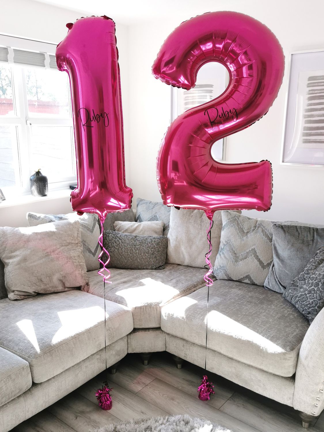 Pink 34 Inch Helium Filled Number Foil Balloon