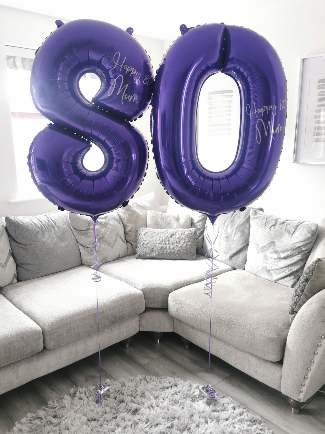 Purple 34 Inch Helium Filled Number Foil Balloon