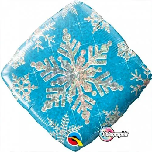Blue Snowflake Holographic Foil Balloon