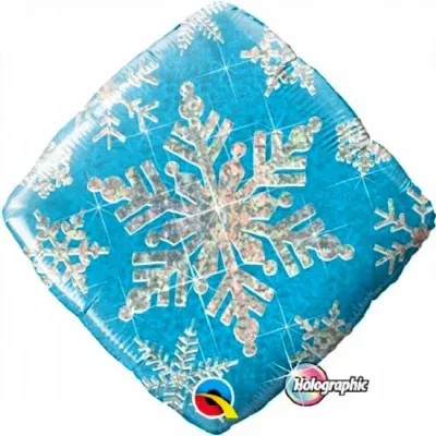 Blue Snowflake Holographic Foil Balloon