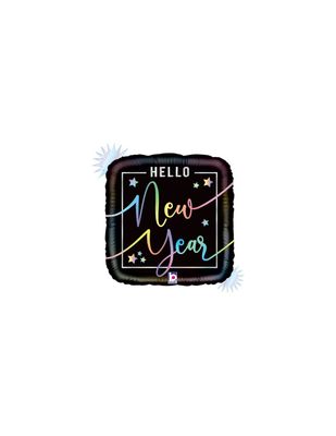 Hello New Year Square Foil Balloon