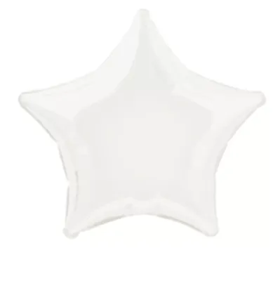 White 20 Inch Personalised Helium Filled Star Balloon