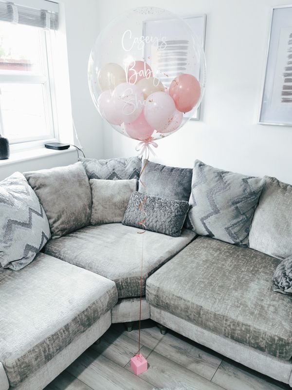 Pinks And Nude Foil Leaf Flake Bubble Balloon