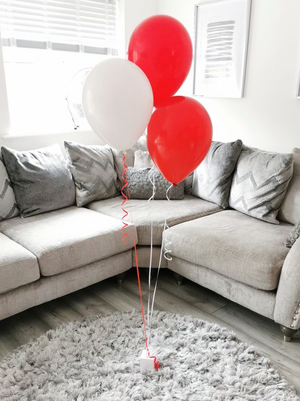 Red And White Latex Balloon Clusters