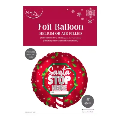 Santa Stop Here 18&quot; Foil Balloon