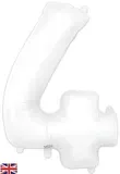 White 34 Inch Helium Filled Number Foil Balloon