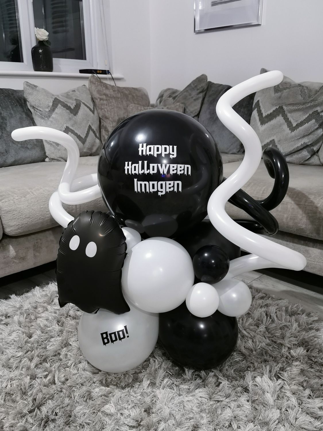 Personalised Halloween Ghost Surprise Balloon Stack